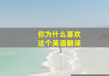 你为什么喜欢这个英语翻译