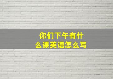 你们下午有什么课英语怎么写