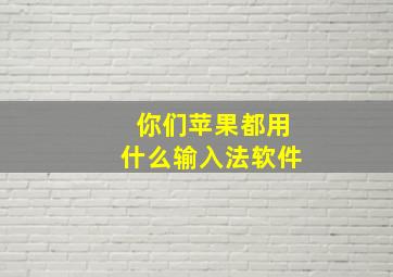 你们苹果都用什么输入法软件