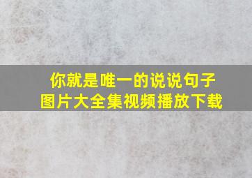 你就是唯一的说说句子图片大全集视频播放下载