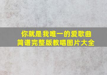 你就是我唯一的爱歌曲简谱完整版教唱图片大全