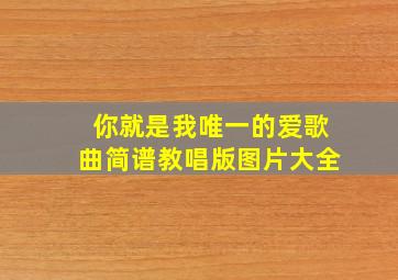 你就是我唯一的爱歌曲简谱教唱版图片大全