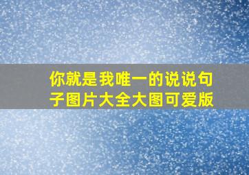 你就是我唯一的说说句子图片大全大图可爱版