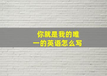 你就是我的唯一的英语怎么写