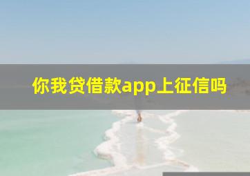 你我贷借款app上征信吗