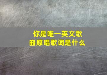 你是唯一英文歌曲原唱歌词是什么