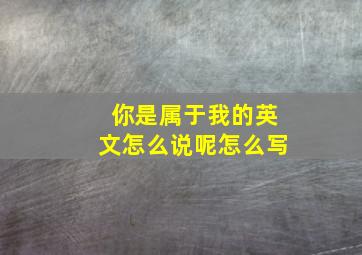 你是属于我的英文怎么说呢怎么写