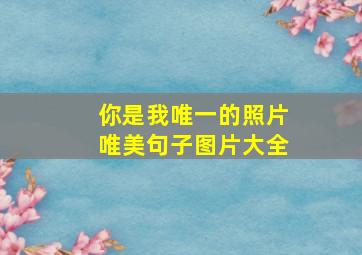 你是我唯一的照片唯美句子图片大全