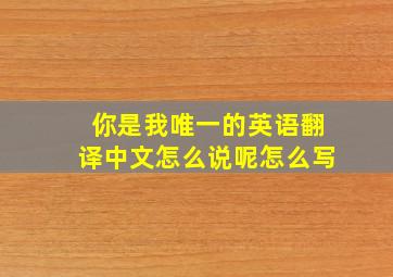 你是我唯一的英语翻译中文怎么说呢怎么写