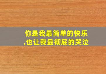 你是我最简单的快乐,也让我最彻底的哭泣