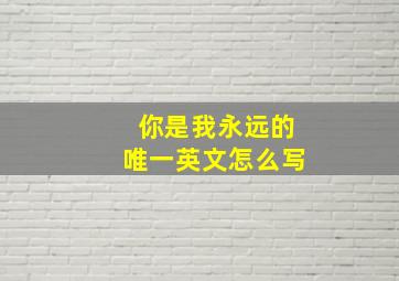 你是我永远的唯一英文怎么写