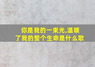 你是我的一束光,温暖了我的整个生命是什么歌