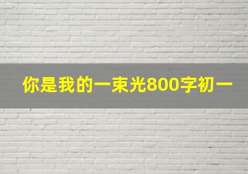 你是我的一束光800字初一