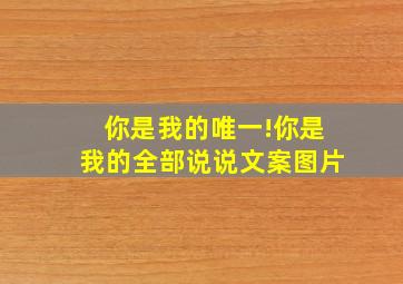 你是我的唯一!你是我的全部说说文案图片