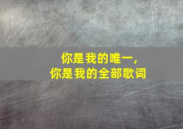 你是我的唯一,你是我的全部歌词