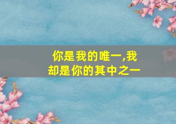 你是我的唯一,我却是你的其中之一