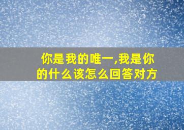 你是我的唯一,我是你的什么该怎么回答对方