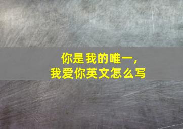 你是我的唯一,我爱你英文怎么写