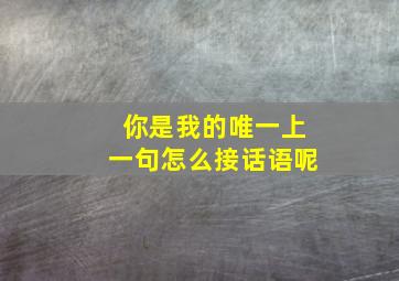 你是我的唯一上一句怎么接话语呢