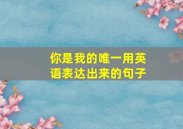 你是我的唯一用英语表达出来的句子