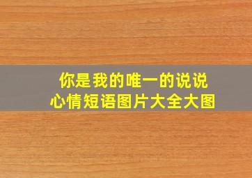 你是我的唯一的说说心情短语图片大全大图