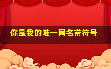 你是我的唯一网名带符号