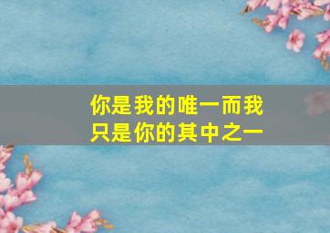 你是我的唯一而我只是你的其中之一