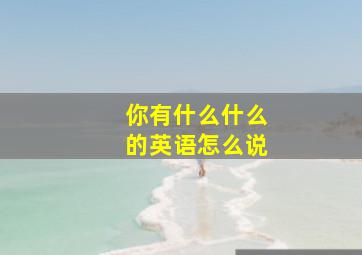 你有什么什么的英语怎么说