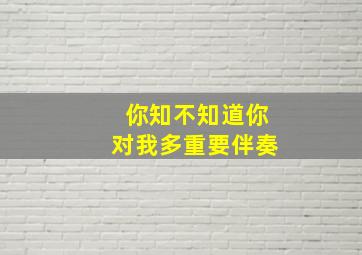 你知不知道你对我多重要伴奏