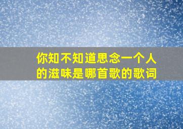 你知不知道思念一个人的滋味是哪首歌的歌词