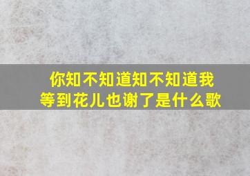 你知不知道知不知道我等到花儿也谢了是什么歌