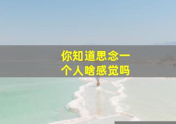 你知道思念一个人啥感觉吗