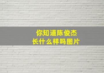 你知道陈俊杰长什么样吗图片