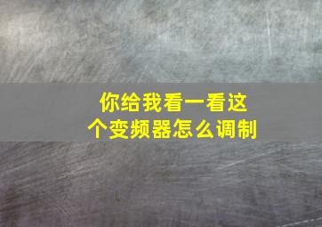 你给我看一看这个变频器怎么调制