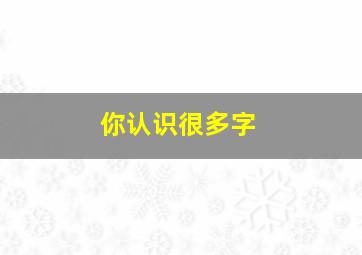 你认识很多字