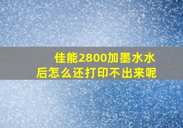 佳能2800加墨水水后怎么还打印不出来呢