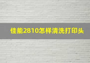 佳能2810怎样清洗打印头