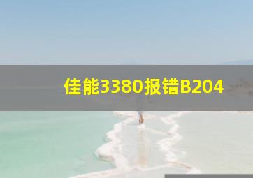 佳能3380报错B204