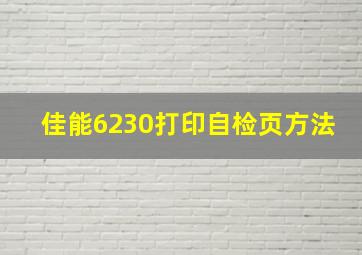 佳能6230打印自检页方法