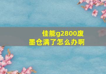 佳能g2800废墨仓满了怎么办啊