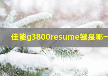 佳能g3800resume键是哪一个