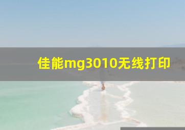 佳能mg3010无线打印