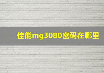 佳能mg3080密码在哪里