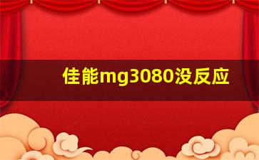 佳能mg3080没反应