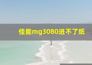 佳能mg3080进不了纸