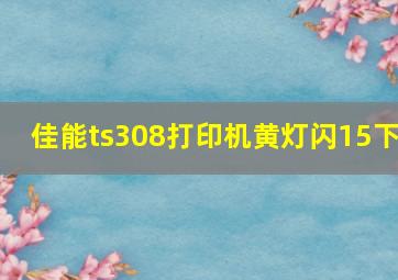 佳能ts308打印机黄灯闪15下