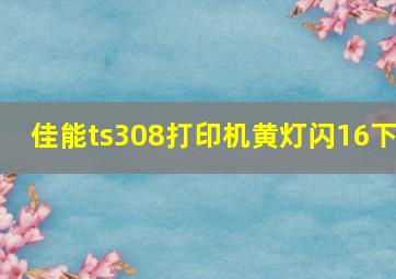 佳能ts308打印机黄灯闪16下