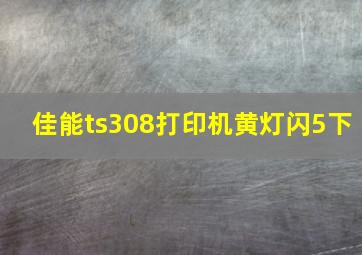 佳能ts308打印机黄灯闪5下