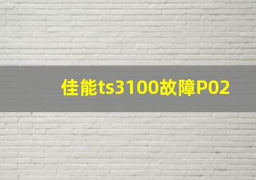 佳能ts3100故障P02