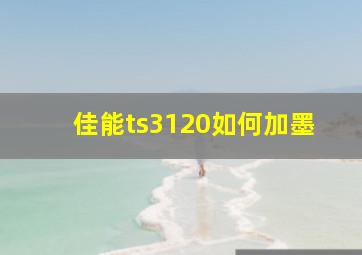 佳能ts3120如何加墨